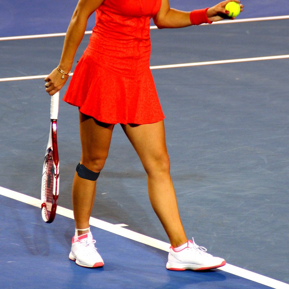 2 correas Bandas Con Almohadillas Para Rodilla Ajustables, Rodilleras para senderismo, fútbol, baloncesto, correr, jersey, tenis, tendinitis, voleibol y sentadillas, color negro