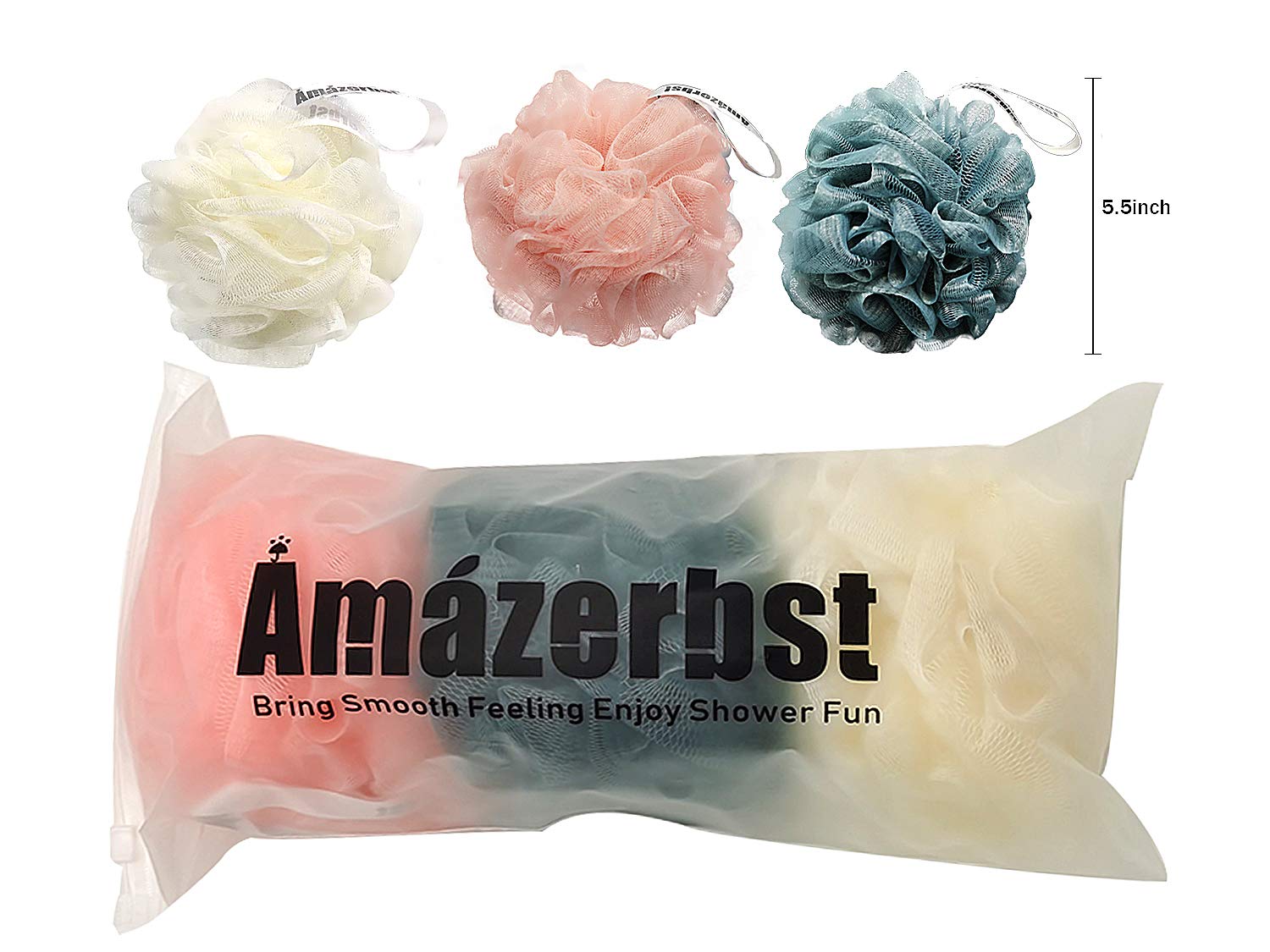 Amazerbst loofah,Loofah Sponge for women and men, Shower Loofah Set of 3: Beauty