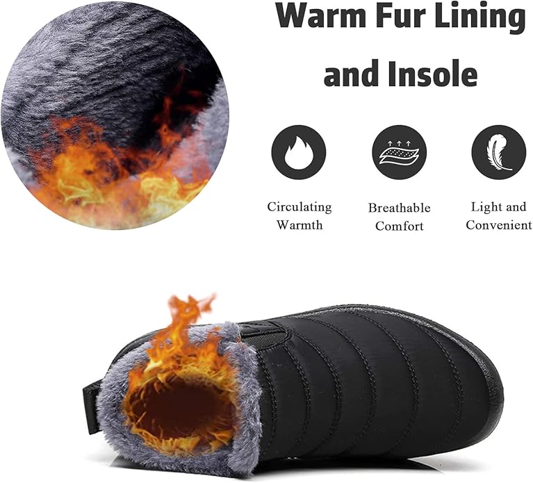 Solacozy Booties Waterproof Anti Slip Sneakers