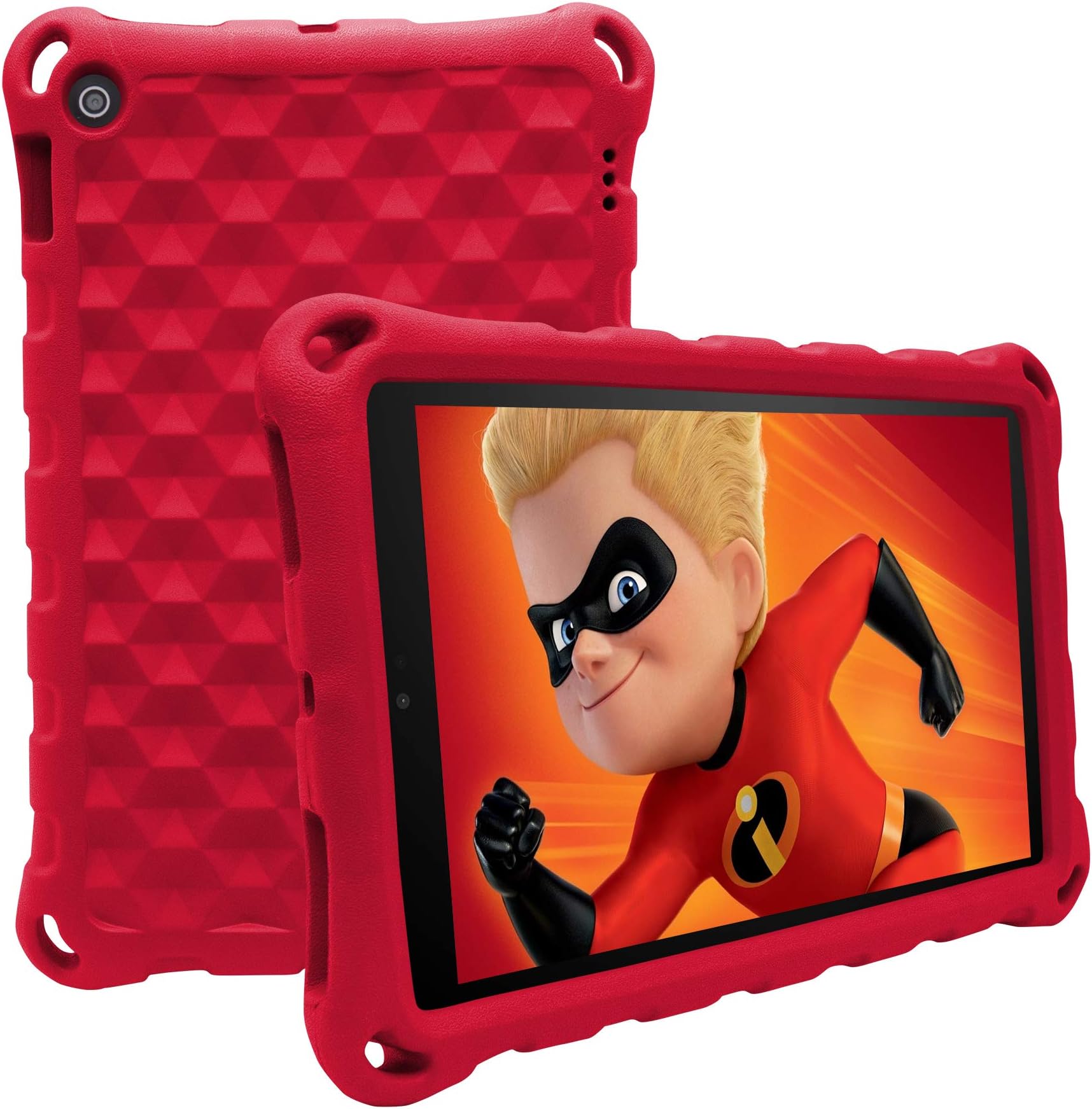 Fire HD 10 Tablet Case,Fire HD 10 Kids Case (Compatible with 2015 & 2017 &2019 Released),Riaour Light Weight Shock Proof EVA Kids Case for Fire HD 10.1" Tablets(New Red-1)