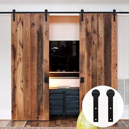 Lwzh 11ft Sliding Barn Door Hardware Kit For Double Door Sliding
