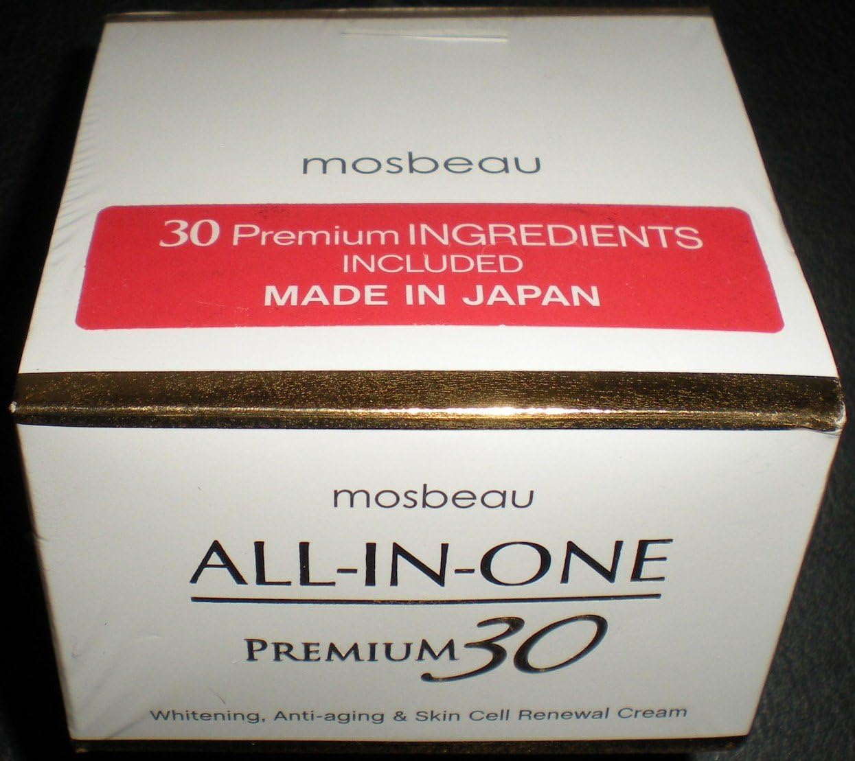MOSBEAU Premium 30 All-In-One Facial Cream Whitening Anti-Aging & Skin Cell Renewal 70g Made in Japan