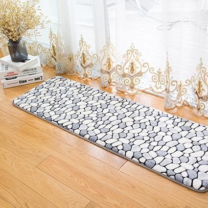 Morbuy Hochflor Korallen Samt Shaggy Schmutzfangmatte Teppich Anti-Rutsch-Bequeme Badematte Badezimmer-Teppich Super saugfähi