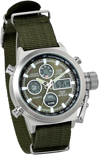 JewelryWe Reloj Militar Deportivo Noctilucente, Cuarzo de ...