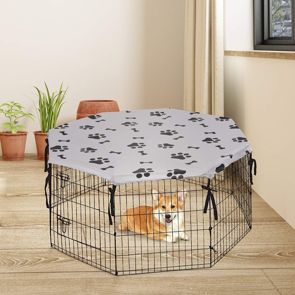 Dog Playpen Cover for Indoor & Outdoor - Water Proof & UV Resistant Pet Crate Cover, Escape Proof Privacy Kennel Cover Fits 24 Inches Pen with 8 Panels: Kitchen & Dining