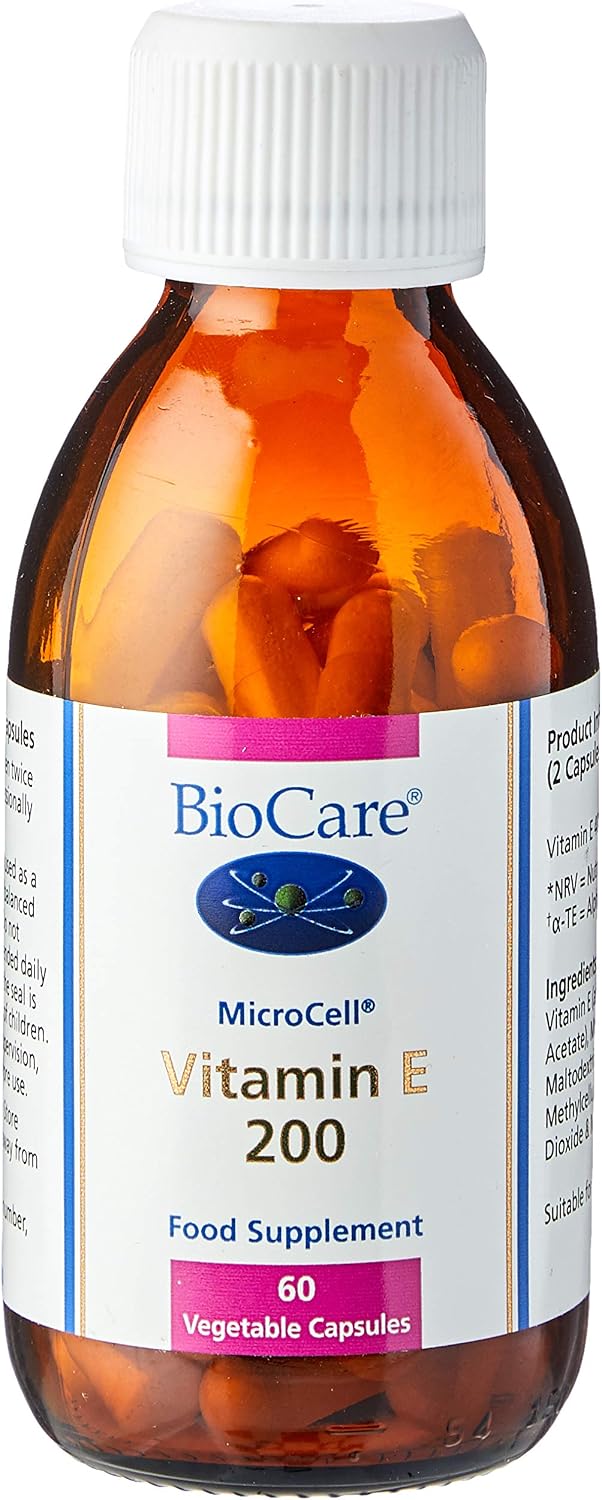 BioCare MicroCell Vitamin E 200iu - Protection of Cells from Oxidative Stress - Vegan Friendly - 60 Capsules