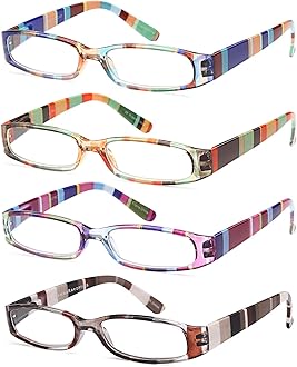 Gamma Ray Women's Reading Glasses - 4 Pairs Ladies Fashion Readers for Women