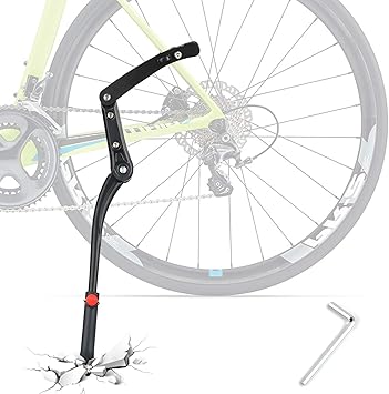 Amazon 自転車 キックスタンド サイドスタンド 長さ調節可能 アルミニウム合金製 片足スタンド 二点固定式 滑り止め 自転車スタンド 軽量 安定性 ママチャリ ロードバイク クロスバイク マウンテンバイク Mtb Lamonke キックスタンド