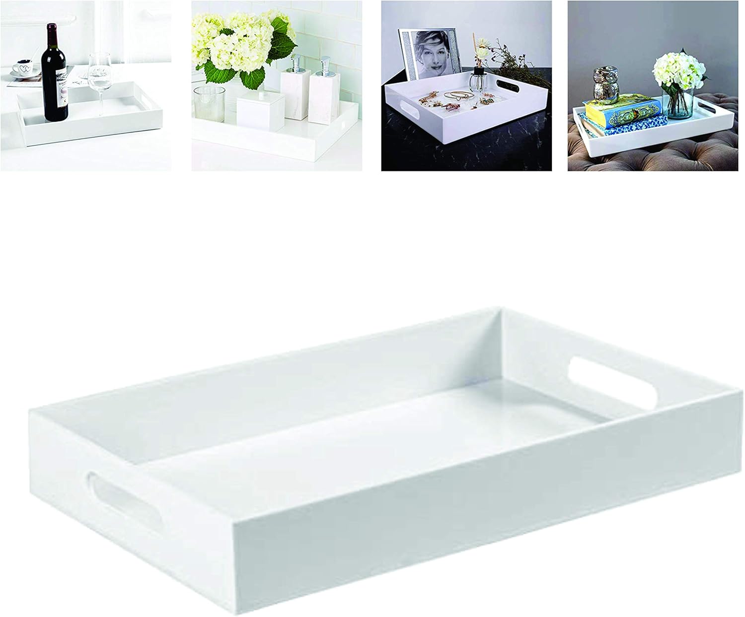 BBA SUNRISE I White Acrylic Serving Tray 16