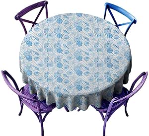 familytaste Mantel Redondo de Perlas, diseño de Conchas Marinas de 54