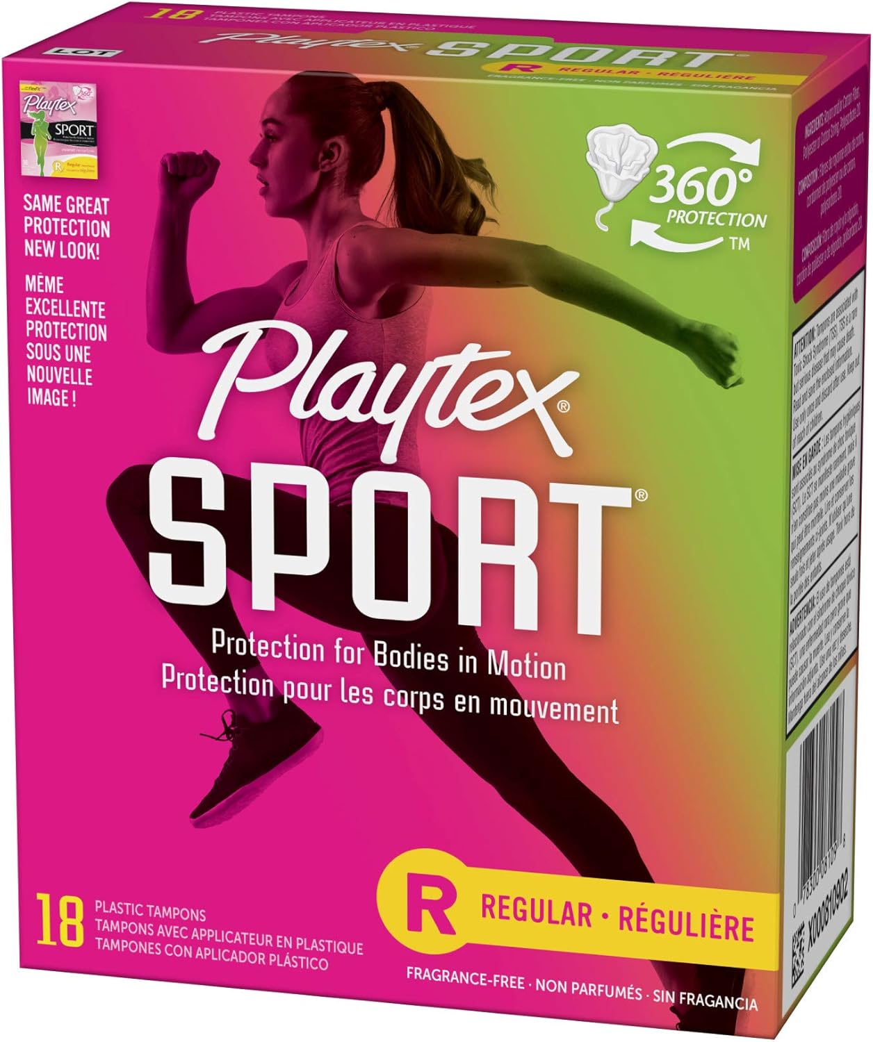 Playtex Sport Tampons with Flex-Fit Technology, Regular, Unscented - 18 Count: Health & Personal Care