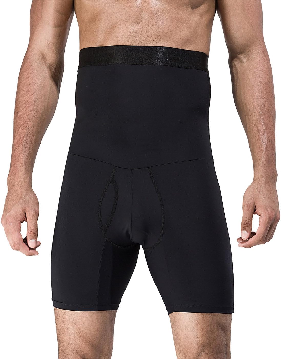NOVECASA Men's High Waist Slimming Shapewear Compression Shorts Hot Sauna Pants Tummy Tuck Body Shaper
