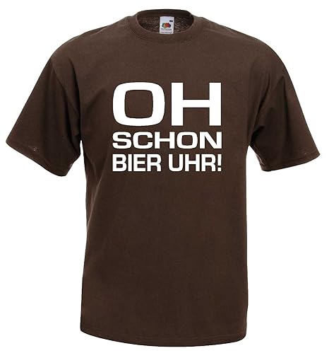 Oh Schon Bier Uhr Herren T-Shirt Funshirt bis 3XL