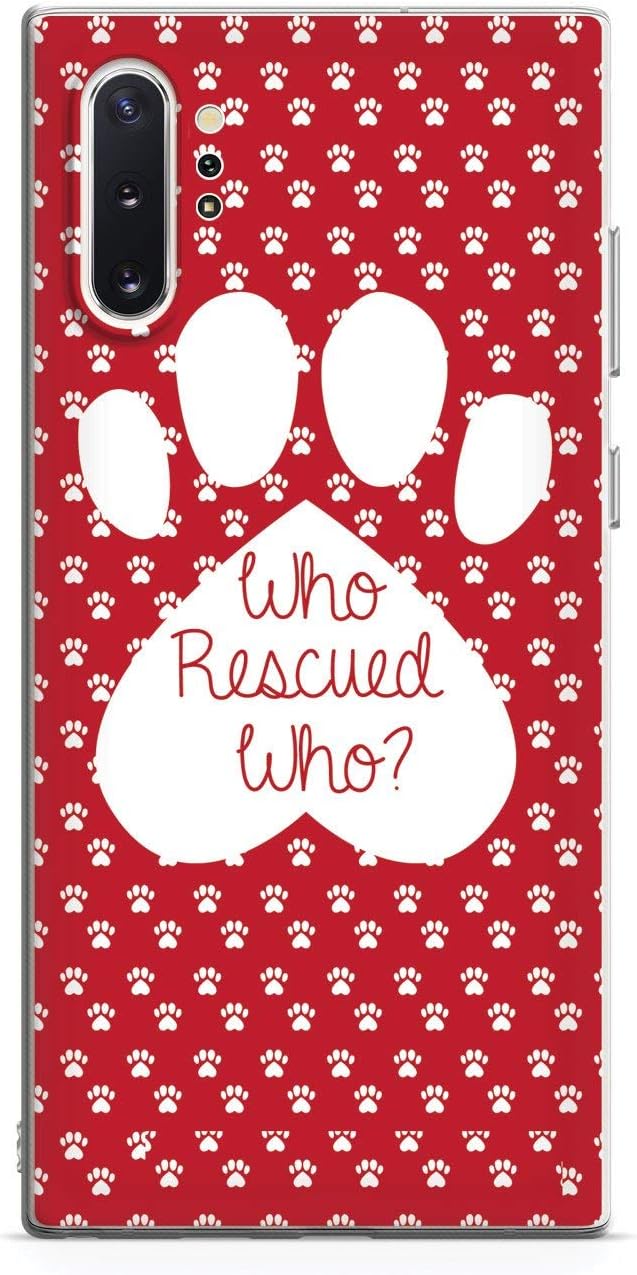 Inspired Cases - 3D Textured Galaxy Note 10 Plus Case - Rubber Bumper Cover - Protective Phone Case for Samsung Galaxy Note 10 Plus - Who Rescued Who - Paw Print
