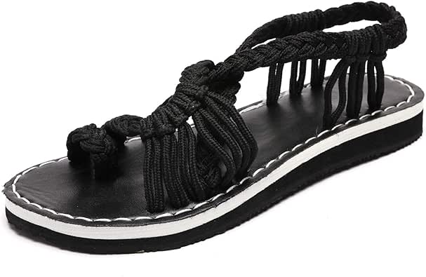 Amazon.com | Catata Womens Braided Rope Sandals Flat Beach Sandals | Flats