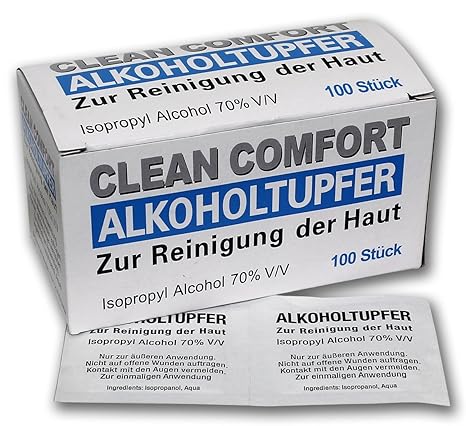 100 Alkoholtupfer Clean Comfort Tupfer für Hautdesinfektion