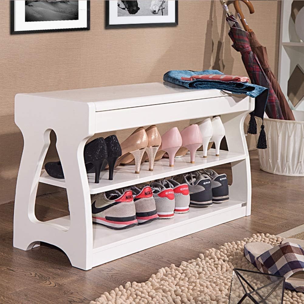 BHBXZZDB Zapatero Retro de Madera Maciza Zapatero Taburete de