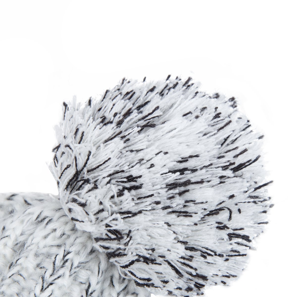 EVRFELAN Winter Fox Pompom Beanie Cable Knit Warm Hat Ribbed Ski Skull Cap (Grey)