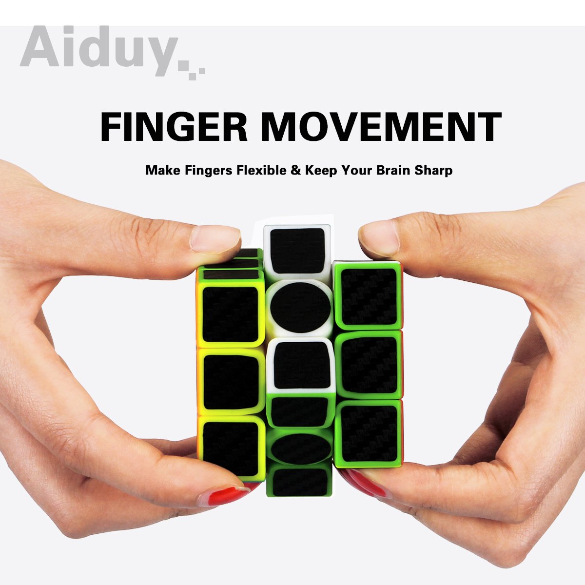 Aiduy 3x3x3 Zauberwürfel Speed Cube Kohlefaser Aufkleber für Smooth Magic Würfel Puzzles