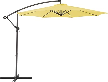 Corliving Ppu 411 U Offset Patio Umbrella Yellow Amazon Ca Patio Lawn Garden