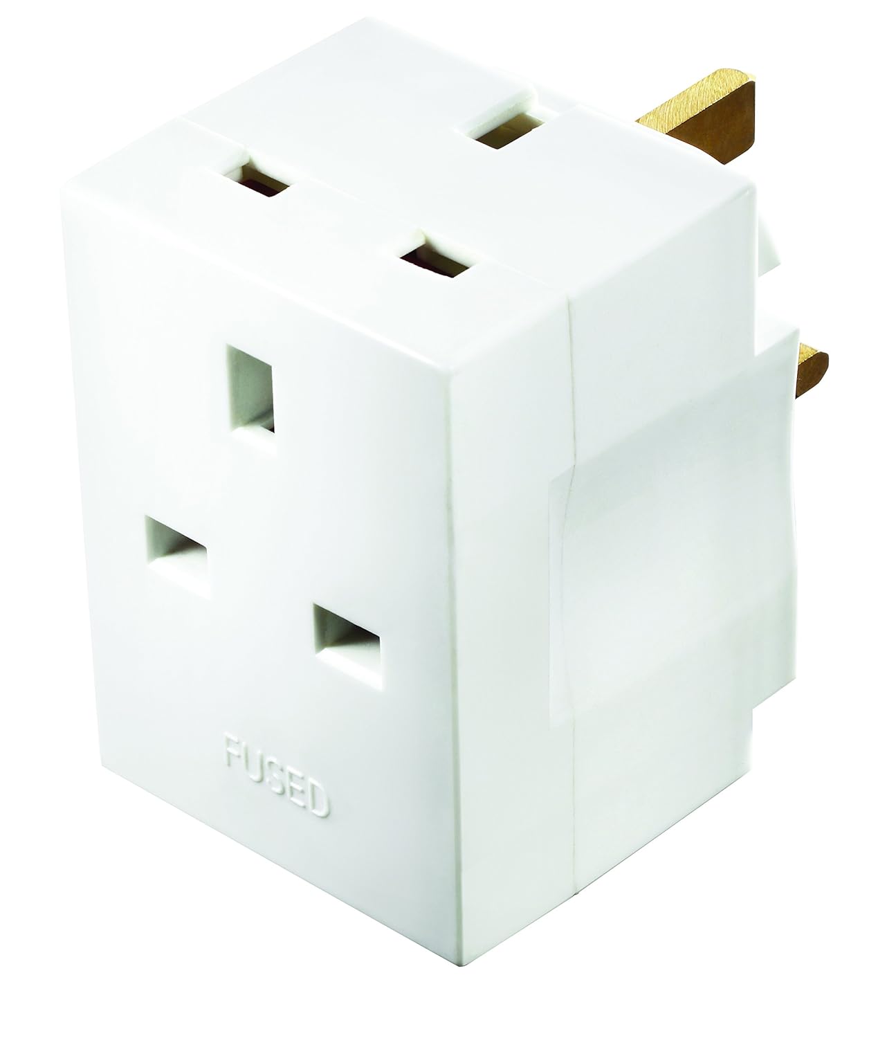 Masterplug Multi Socket Plug Adaptor, Three Sockets, 7 x 7 x 5 cm