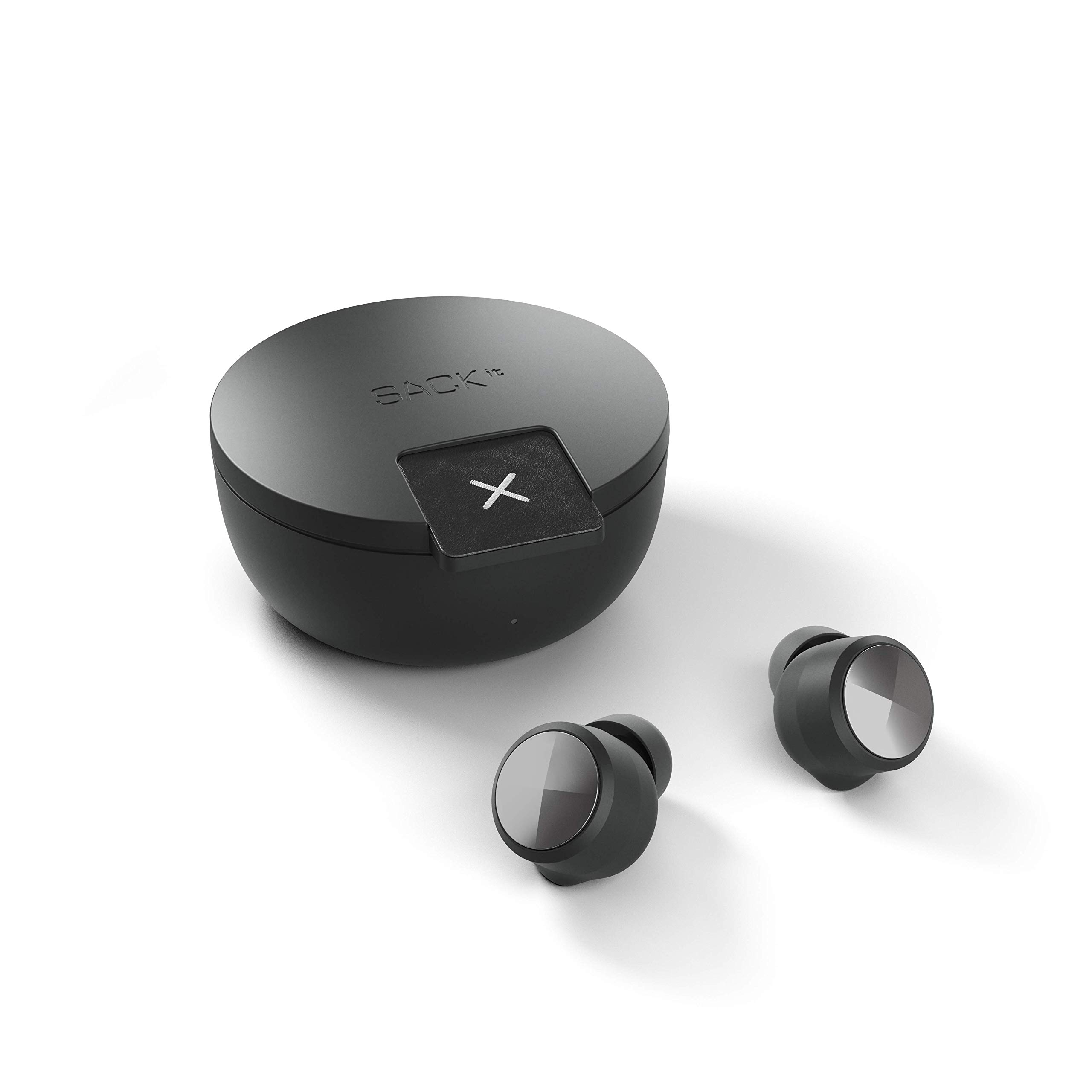 SACKit Rockit Wireless In-Ear Headphones - Waterproof Earphones with Microphone and Touchscreen in Danish Design - Noise Cancelling Bluetooth Headphones with 28 Hours Runtime - Onyx
