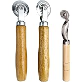 3-Pack Scoring Wheels & Solid Wood Handle | Multi-Purpose Board Creaser Tool for Cardboard Box Resizing, Bookbinding, DIY Pac