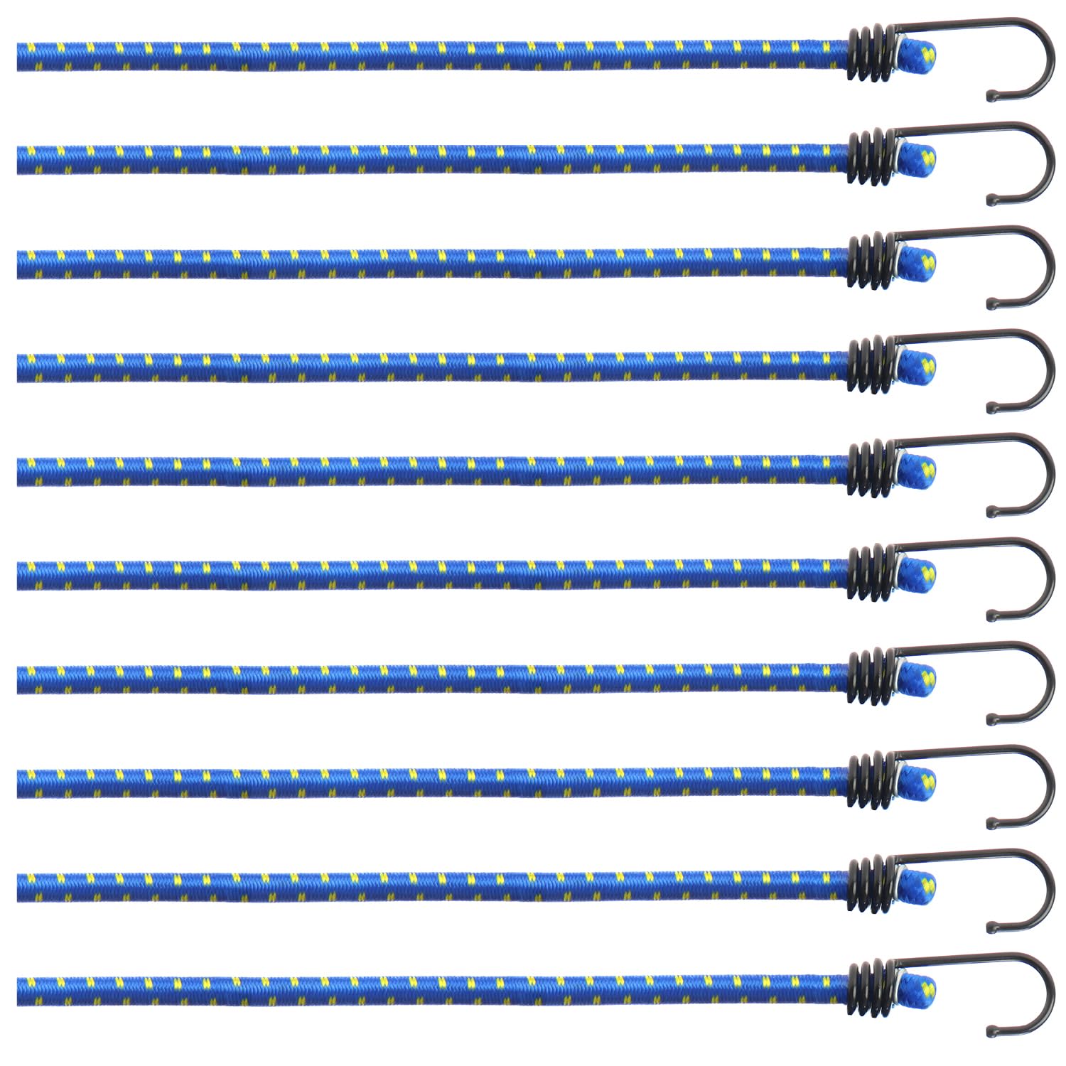COM-FOUR® 10-piece set of rubber tensioners - luggage tensioners - expanders with hooks - elastic straps for load securing - tension belt