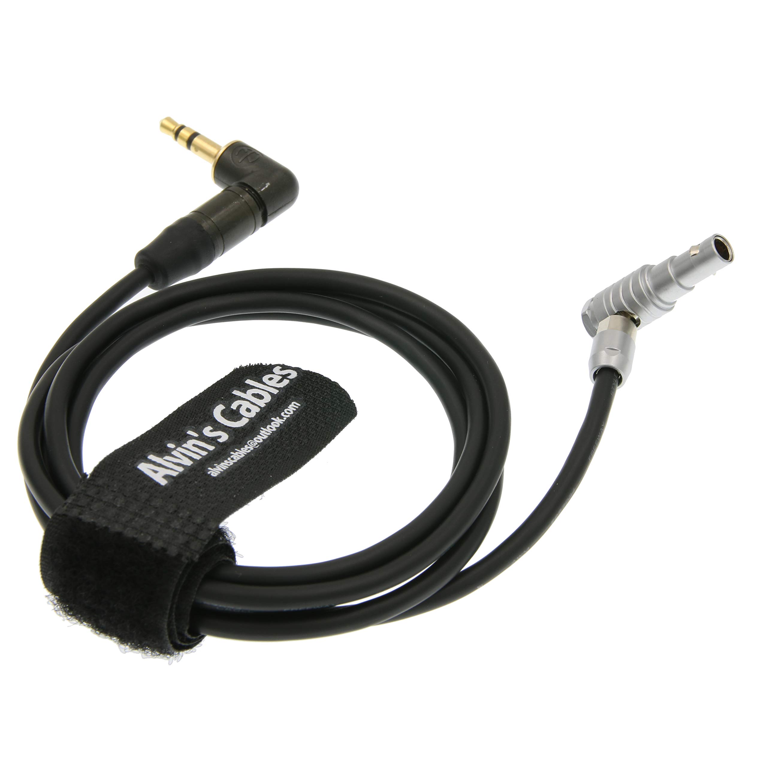 Alvin's Cables 5 Pin Male Right Angle to 3.5 MM Right Angle TRS Audio Cable for ARRI Mini Z CAM E2 1M