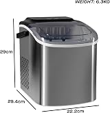 Daewoo 12kg Ice Maker Portable with Handle Two Size Options Self-Cleaning view 7