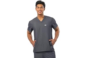 Peelz Peter 4-Pocket V-Neck Scrub Tops for Men - Soft Stretch Fabric Top, Men's Scrubs, Slim Fit