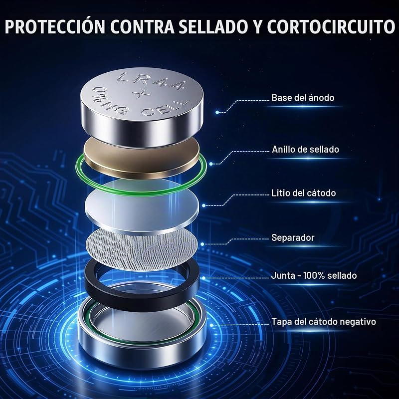 24 X Pilas LR44 AG13 de 1,5 V, Pilas de Botón Alcalinas A76, 357, LR44H, SR44 para Relojes — foto 2 de 7