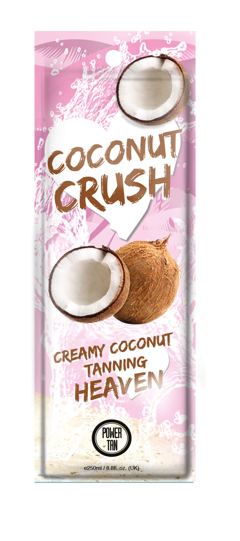 Power Tan Coconut Crush Sunbed Tanning Accelerator 20ml – Fast Dark Tan Cream with Coconut Oil, Shea Butter & Grape Seed Extract – Moisturizing Tingle-Free Formula