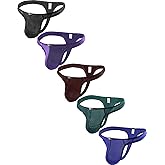 iKingsky Men's Sexy Bulge Thong Low Rise Stretch Underwear Breathable T-back Under Panties for Men