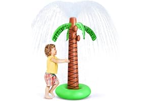 SYRYIA 62" Inflatable Palm Tree Sprinkler, Summer Water Spray Toy with Stable Base – Outdoor Play for Backyard, Pool, Beach & Tropical Party Decorations