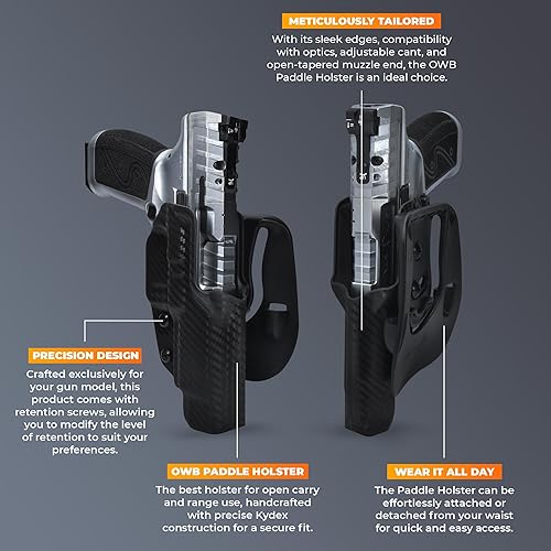 thumbnail interactive-video image 1 of OWB Paddle Holster For CZ Shadow 2 - Outside Waistband Kydex Holster With Optic Cut 1 of 11