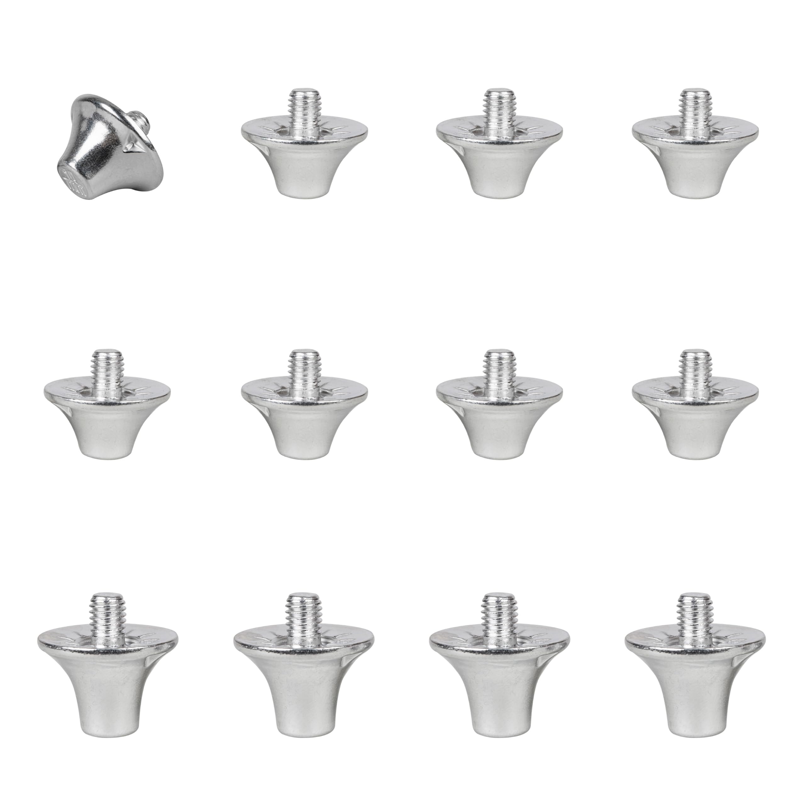 55 Sport Flare Pro Alloy Ultralight Replacement Football Studs - 12 Pack (10/13mm) - Silver