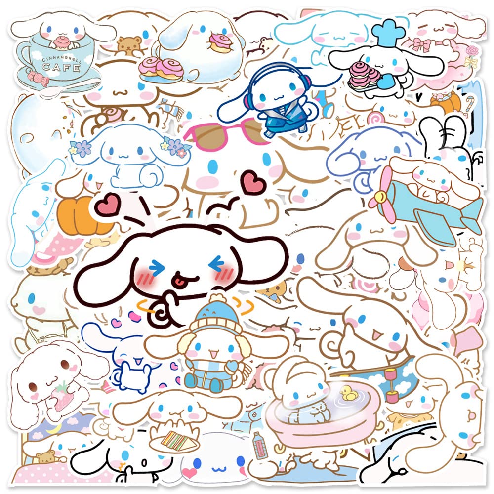 Cinnamoroll Cartoon Collection Vinyl Stickers 50Pcs for Water Bottles Laptop Computer Skateboard, Cute Sticker Gift for Kids Teens Waterproof — image 1