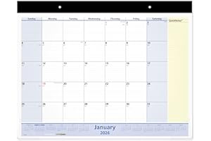 AT-A-GLANCE 2026 Desk Calendar, Monthly, Desk Pad, 22" x 17", Standard, QuickNotes (SK7000026)