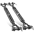 hannger 2 Pack 3/8" Black Turnbuckle Heavy Duty Jaw and Jaw Turnbuckle, 1200 Lbs Working Load Limit, Large Turnbuckles for Cables Wire Rope Tensioner, Anti Sag Gate Kit, Fence Deck, Sun Shade Tent