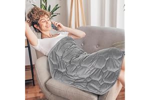 Topblan Weighted Lap Blanket 7lbs for Adults, Small Weighted Blanket Throw for Napping, Relaxation, Calming and Travel, Skin Friendly & Machine Washable for All-Season Sleeping, Grey 24x29 inches