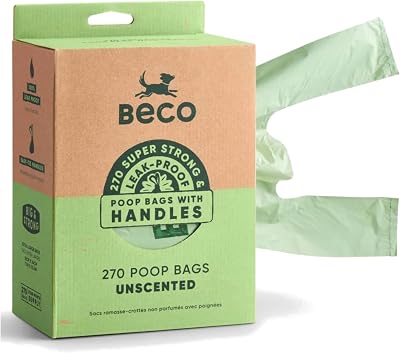 Beco Dog Poo Bags 270 Count Extra Thick Leakproof Recycled 94%