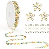 TOAOB 6.6 Feet Jewelry Making Chains 3.3mm Necklace Chains KC Gold Brass Link Chain with 10pcs Lobster Clasps and 30pcs Jump Rings for Jewelry Making DIY Necklace Bracelet Anklet