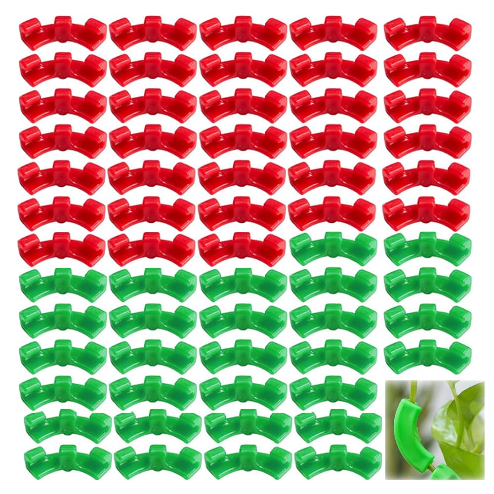 JRYGAC 100 Pcs Plant Benders Professional Plant Benders 90 Degree Plant Bender for Bending Plant Stems and Changing the Direction of Growth (Red, Green)