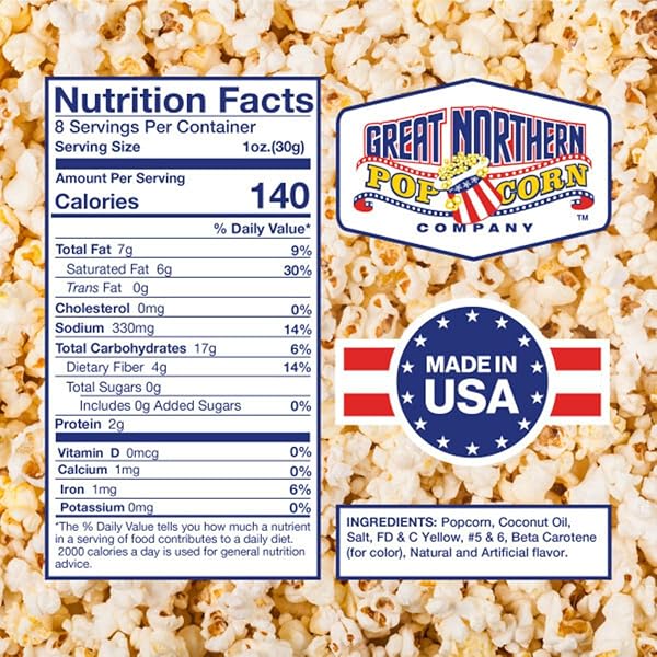 8OZ POPCORN MACHINE POPCORN PACKETS – ALL-IN-ONE MOVIE THEATER STYLE POPCORN KERNELS, SALT, AND OIL PACKS BY GREAT NORTHERN POPCORN (24 CASE)