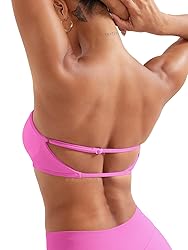 YEOREO Women Strapless Bandeau Sports Bra Padded