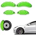 Weishine - Brake Caliper Covers Set of 4 Compatible with for Tesla model 3 Accessories.2017-2023 18/19 inch Wheel Hub Brake Caliper Covers -Fit Tesla Model 3 Green Brake Caliper (Fluorescent green)