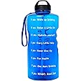1 Gallon Water Bottles with Straw - Motivational Water Bottles with Times to Drink - Wide Mouth 1 Gallon Water Jugs for Drink