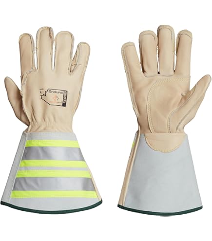 Delta Force Anti-Impact Goatskin Safety Gloves – Gel Palm, TPR Protection, Reflective Cuff (Large)
