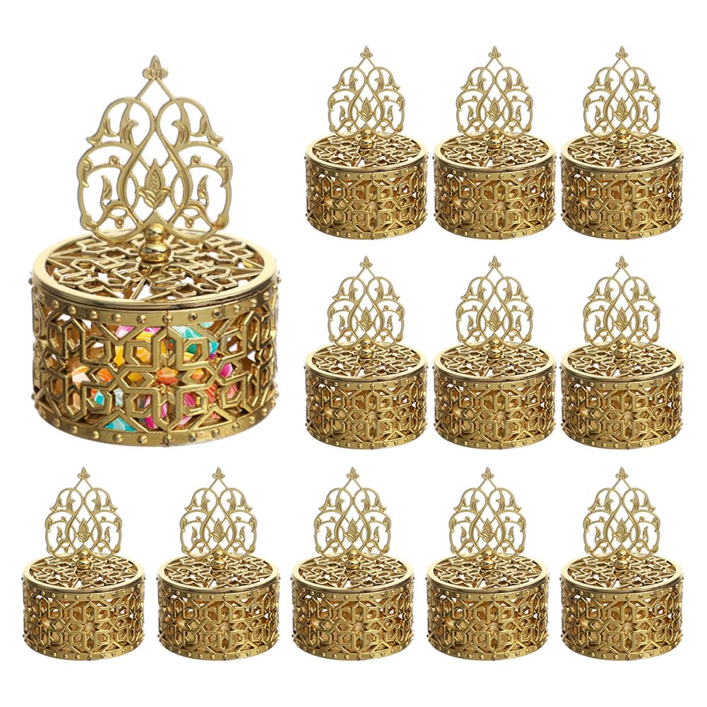 Photo 1 of 12PCS Candy Boxes with Lid Candy Containers for Ramadan Eid Mubarak Islamic Party Decor Treat Boxes Wedding Favor Boxes Decorating Ornament Container Storage Container Candy Jars for Party